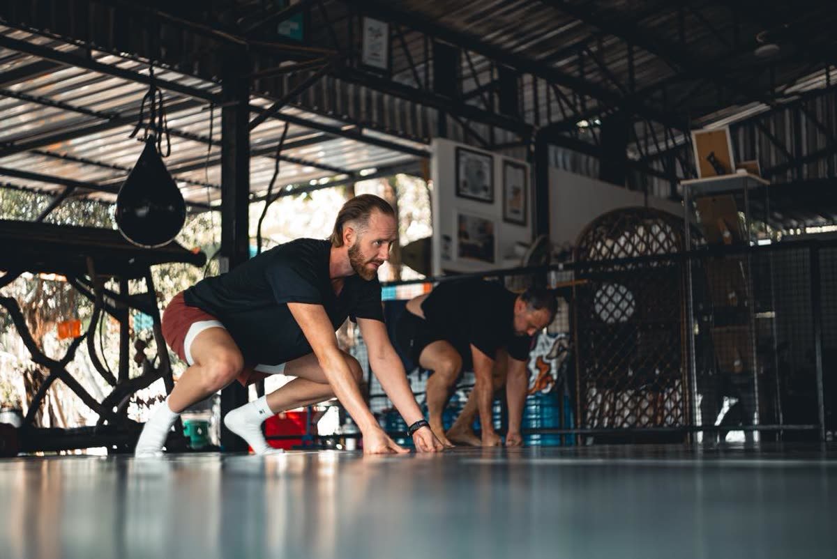 Personal training at the open-air gym, Tree Roots Retreat